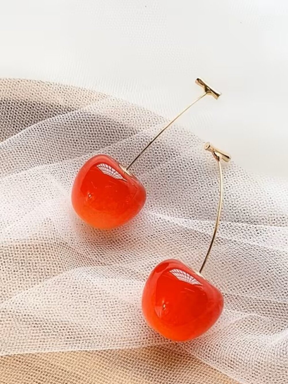 Sweet Orange Cherry Dangle Earrings Cute Fruit Drop Statement Fashion Jewelry